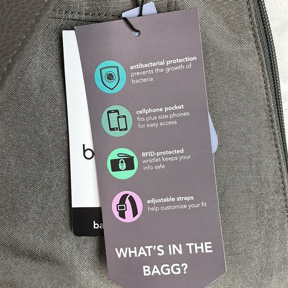 BAGGALLINI Metro Backpack With RFID Phone Wristlet STERLING SHIMMER NWT main image 9
